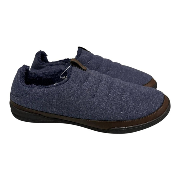 WindRiver Other - WindRiver Calson Shoes Mens Size 9 Navy Felt Boa Shearling Lined Slippers